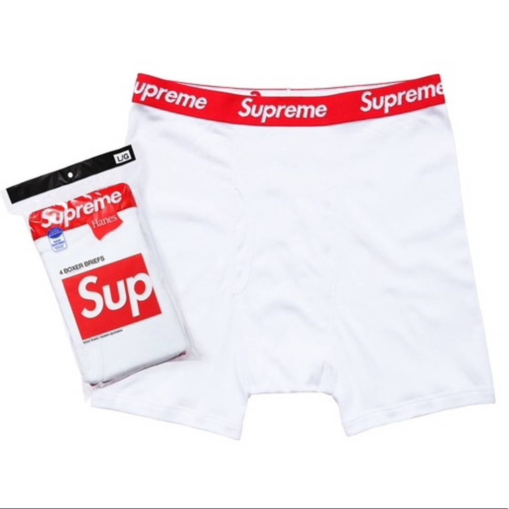 Supreme Hanes Boxer Briefs Box Logo 4 Pack Medium